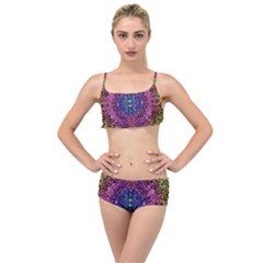 Background Image Decorative Layered Top Bikini Set