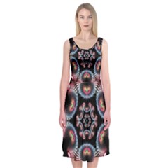 Ornament Kaleidoscope Midi Sleeveless Dress