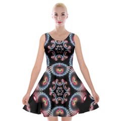 Ornament Kaleidoscope Velvet Skater Dress by Pakrebo