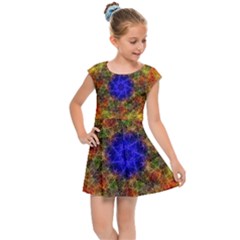 Background Image Tile Abstract Kids  Cap Sleeve Dress