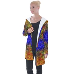 Background Image Tile Abstract Longline Hooded Cardigan