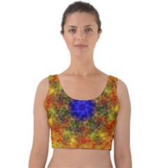 Background Image Tile Abstract Velvet Crop Top