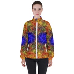 Background Image Tile Abstract High Neck Windbreaker (women)