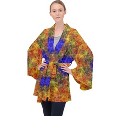 Background Image Tile Abstract Velvet Kimono Robe