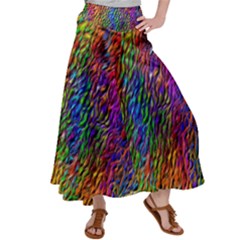 Background Image Ornament Satin Palazzo Pants