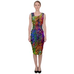 Background Image Ornament Sleeveless Pencil Dress