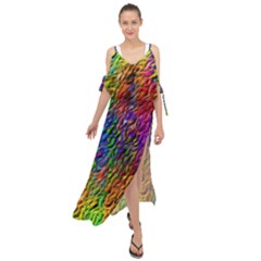 Background Image Ornament Maxi Chiffon Cover Up Dress