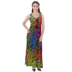 Background Image Ornament Sleeveless Velour Maxi Dress