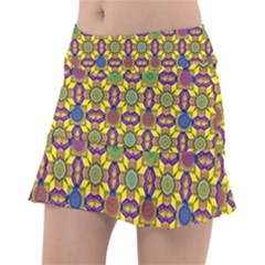 Background Image Geometric Tennis Skirt