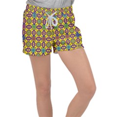 Background Image Geometric Women s Velour Lounge Shorts