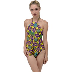 Background Image Geometric Go With The Flow One Piece Swimsuit by Pakrebo