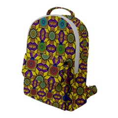 Background Image Geometric Flap Pocket Backpack (large)