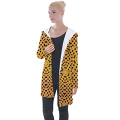 Background Pattern Structure Longline Hooded Cardigan