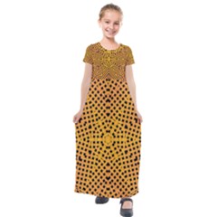 Background Pattern Structure Kids  Short Sleeve Maxi Dress