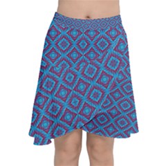 Background  Geometric Pattern Chiffon Wrap Front Skirt by Pakrebo