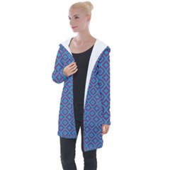 Background  Geometric Pattern Longline Hooded Cardigan