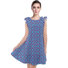 Background  Geometric Pattern Tie Up Tunic Dress