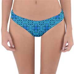 Background Image Tile Pattern Blue Reversible Hipster Bikini Bottoms by Pakrebo