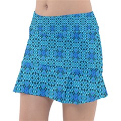 Background Image Tile Pattern Blue Tennis Skirt