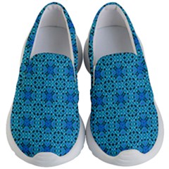 Background Image Tile Pattern Blue Kids  Lightweight Slip Ons