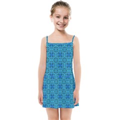 Background Image Tile Pattern Blue Kids  Summer Sun Dress