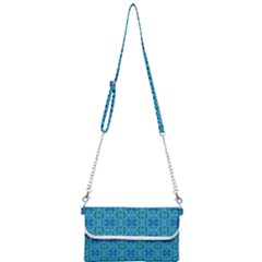 Background Image Tile Pattern Blue Mini Crossbody Handbag