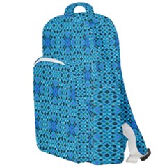 Background Image Tile Pattern Blue Double Compartment Backpack