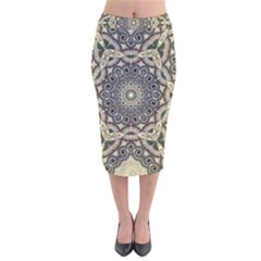 Surreal Design Graphic Pattern Velvet Midi Pencil Skirt by Pakrebo