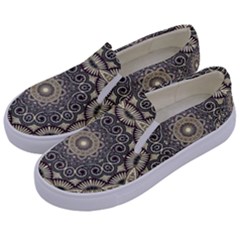 Surreal Design Graphic Pattern Kids  Canvas Slip Ons by Pakrebo