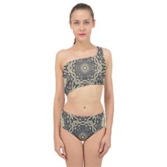 Surreal Design Graphic Pattern Spliced Up Two Piece Swimsuit