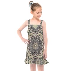 Surreal Design Graphic Pattern Kids  Overall Dress