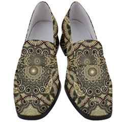 Surreal Design Graphic Pattern Women s Chunky Heel Loafers