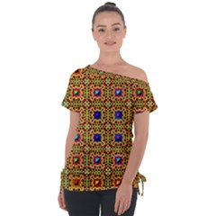 Background Image Tile Pattern Tie-up Tee