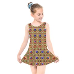 Background Image Tile Pattern Kids  Skater Dress Swimsuit