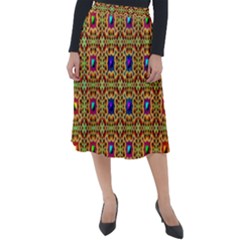 Background Image Tile Pattern Classic Velour Midi Skirt 