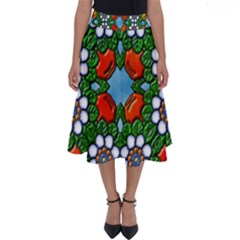 Mandala Background Colorful Pattern Perfect Length Midi Skirt