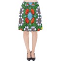 Mandala Background Colorful Pattern Velvet High Waist Skirt View1