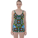 Mandala Background Colorful Pattern Tie Front Two Piece Tankini View1