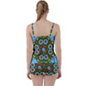 Mandala Background Colorful Pattern Tie Front Two Piece Tankini View2