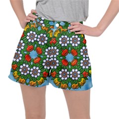 Mandala Background Colorful Pattern Stretch Ripstop Shorts by Pakrebo