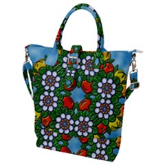 Mandala Background Colorful Pattern Buckle Top Tote Bag