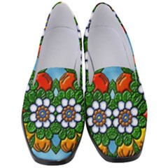 Mandala Background Colorful Pattern Women s Classic Loafer Heels by Pakrebo