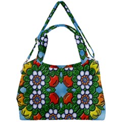 Mandala Background Colorful Pattern Double Compartment Shoulder Bag