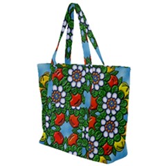 Mandala Background Colorful Pattern Zip Up Canvas Bag