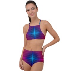 Background Pattern Structure High Waist Tankini Set