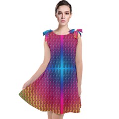 Background Pattern Structure Tie Up Tunic Dress