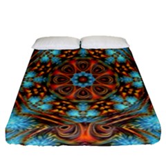 Fractal Background Colorful Graphic Fitted Sheet (queen Size) by Pakrebo