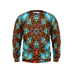 Fractal Background Colorful Graphic Kids  Sweatshirt by Pakrebo