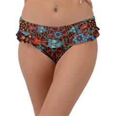 Fractal Background Colorful Graphic Frill Bikini Bottom