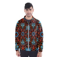 Fractal Background Colorful Graphic Windbreaker (men) by Pakrebo